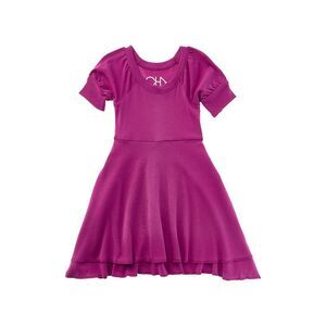 Chaser Girls  Baby Rib Puff Sleeve Dress, Pink